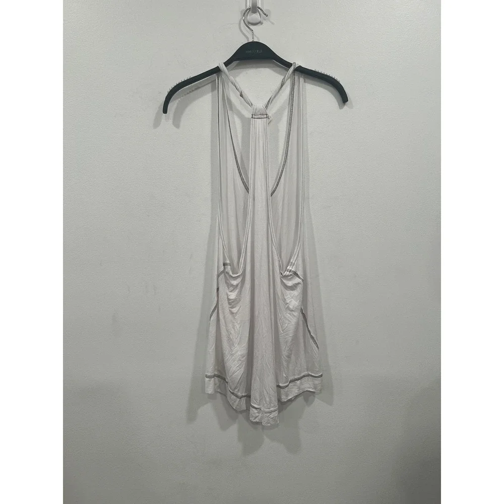 Free People Tank Top Womens Large White New Nectrine Racerback Scoop Neck Soft